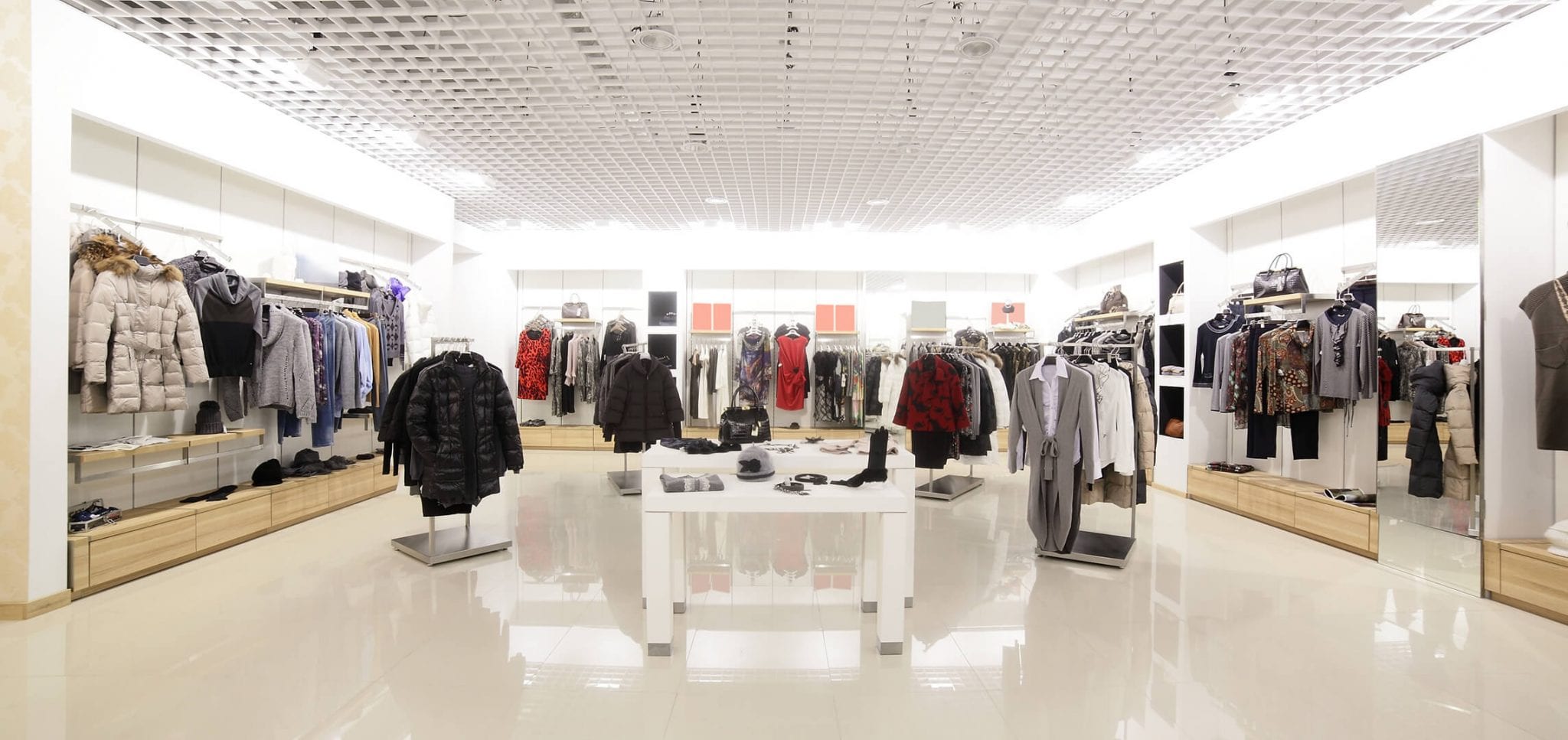 360 degree shopping experience panorama view in interior of a apparel store