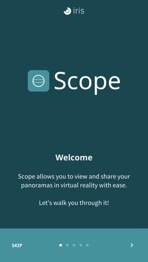 user interface after downloading and installing Scope Application